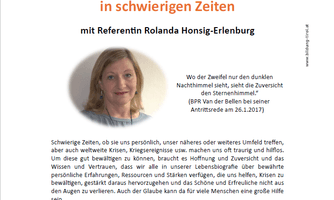 Hoffnung, Zuversicht und Vertrauen in schwierigen Zeiten