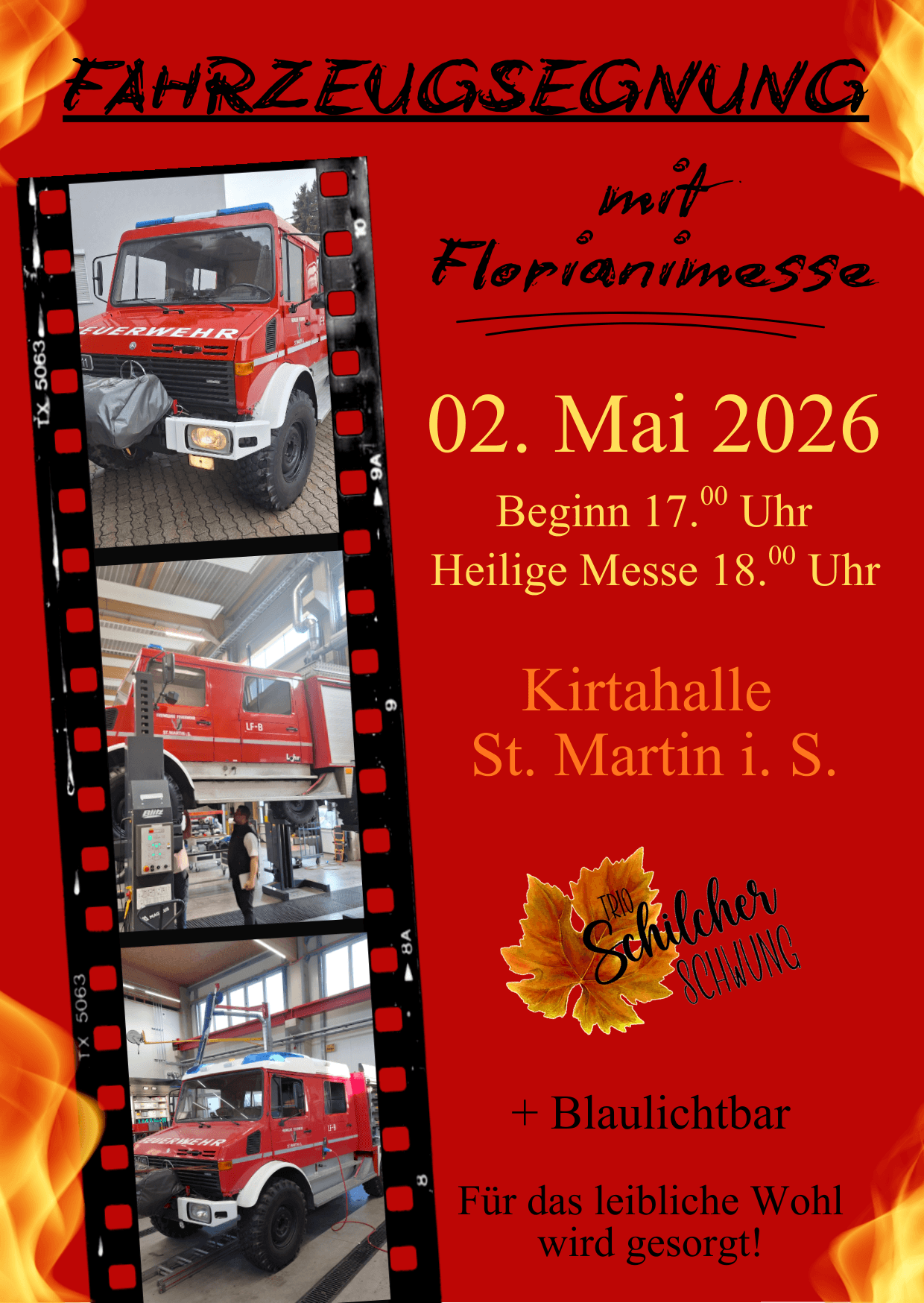 Fahrzeugsegnung mit Florianimesse der FF St. Martin