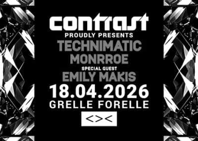 CONTRAST pres. TECHNIMATIC + MONRROE + Special Guest: EMILY MAKIS Live | 18+